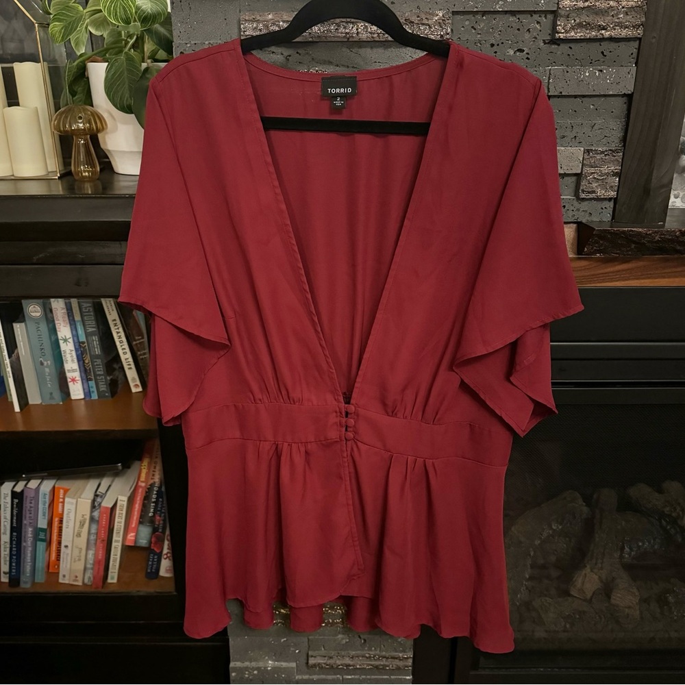 Torrid Open Button Blouse